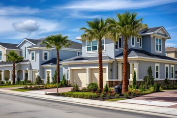 Fototapeta na wymiar Gorgeous newly built homes for residents in Florida.