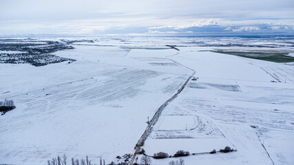 Mota del marqués entre nieve (VALLADOLID)