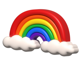 rainbow and clouds  Isolated , LGBT Pride Month Icon Fashion print clothes apparel greeting invitation card cover banner book 3D render