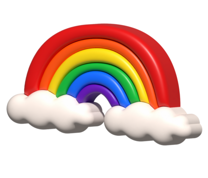 rainbow and clouds  Isolated , LGBT Pride Month Icon Fashion print clothes apparel greeting invitation card cover banner book 3D render