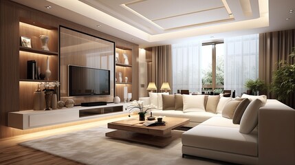 Fototapeta premium stylish living room interior modern apartment