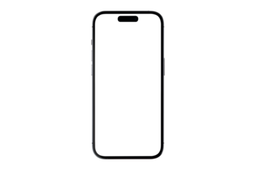 Smartphone with a blank screen on a white background. Smartphone mockup closeup isolated on white background.