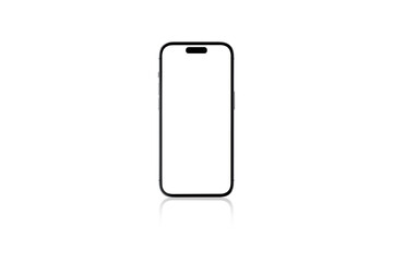 Smartphone with a blank screen on a white background. Smartphone mockup closeup isolated on white...