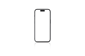 Smartphone with a blank screen on a white background. Smartphone mockup closeup isolated on white background.