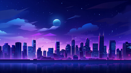 コピースペースのある都市背景　夜景