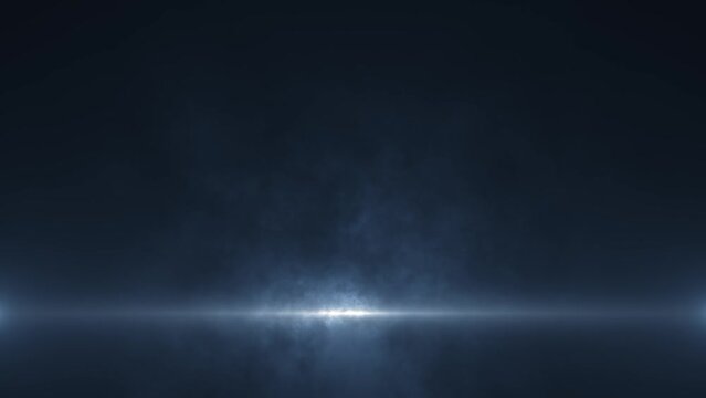 abstract animated futuristic light background animation with smoke and rays on blue backdrop, copy space for messages, 4k seamless loop