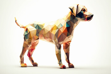 Low poly image of a labrador retriever dog. Studio shot. generative ai