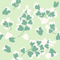 Green heart shaped leaves with white stripes. The leaves are pastel bouquets. pattern fabric, paper, wallpaper