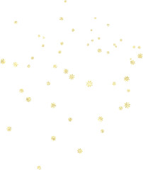 Fototapeta na wymiar Gold glitter snowflake confetti