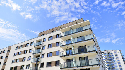Modern european residential apartment buildings quarter. New apartment building outdoor. 