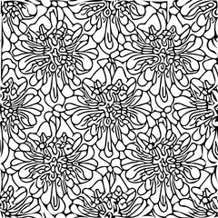 seamless floral pattern black vector background 