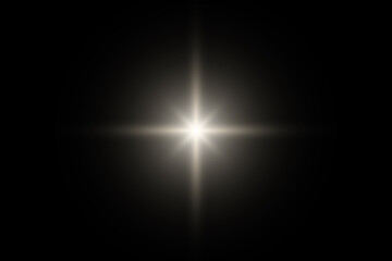 Star on black background. Stock illustration. Yellow star. Glow bright star. Light effect. Isolated vector star on black background. Nice warm glow. Use Screen transparency mode.