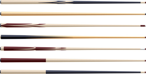  wooden billiard cues