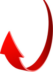 3D realistic red  twisted  arrow