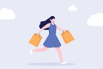 shopping, life style, woman holding shopping bags