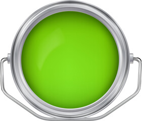 Open  can with  light green paint