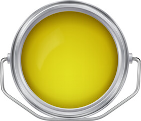 Open  can with  yellow paint