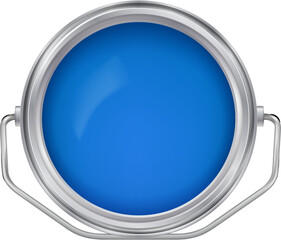 Open  can with blue  paint