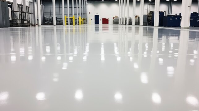 Genarative AI floor with self-leveling epoxy resin in industrial