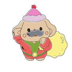 
Santa Claus cartoon stickers gifts, beautiful decorations for Christmas