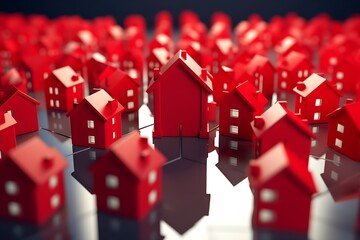 House in loss concept. Real estate house in loss concept. loss in property or financial loss concept.