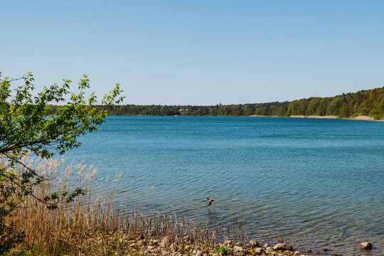 Der blaue Straussee am helllichten Tage