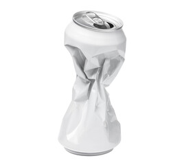 Crumpled aluminium can, cut out