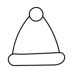 hat black line knitted doodle element icon
