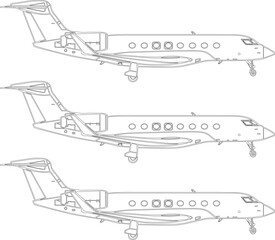 Side view of the airplane G650 vector