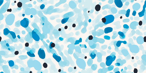 Simple bright blue dot modern abstract print. Creative collage seamless pattern design