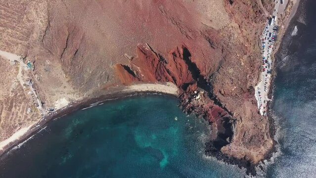 Flight over Red Beach, Santorini Island
