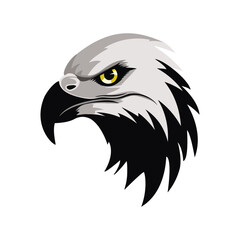 Majestic eagle head in a striking vector illustration, perfect for logos and designs. Isolated on a clean white background