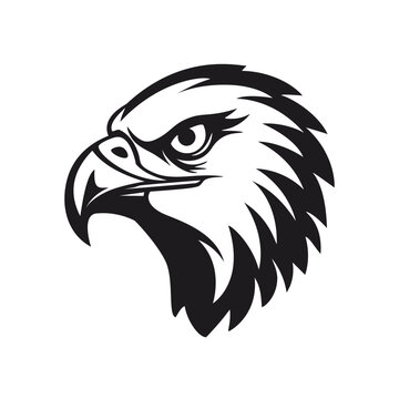 Elegant vector logo template of an eagle head on a white background. Symbolizes power, courage, and vision. Versatile for various industries