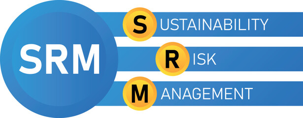 SRM - Sustainability Risk Management acronym. business concept background ilustration