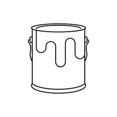 Paint for wall line icon. Bucket, jar, decor. Renovating concept. Vector illustration can be used for topics like decorating, home improvement, repair