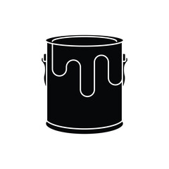 Paint for wall line icon. Bucket, jar, decor. Renovating concept. Vector illustration can be used for topics like decorating, home improvement, repair