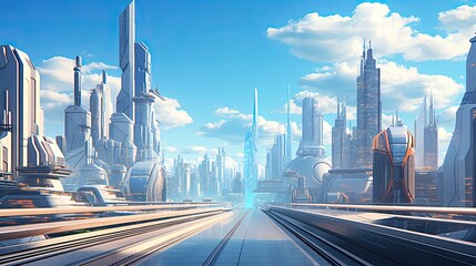 futuristic city Presentation AI