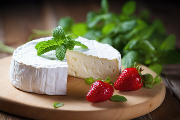creamy soft cheese on table