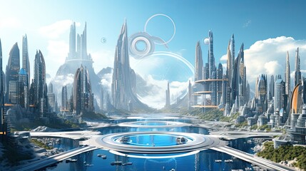 futuristic city Presentation AI