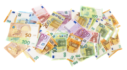 EURO Money Banknotes Pile - Transparent PNG Background