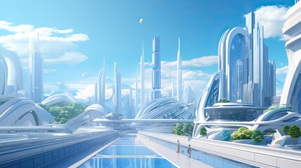 futuristic city Presentation AI