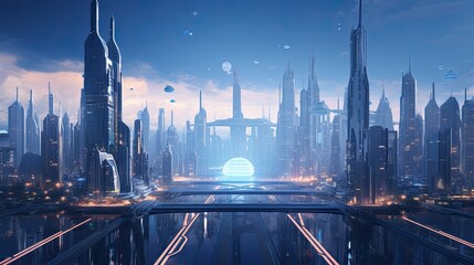 futuristic city Presentation AI