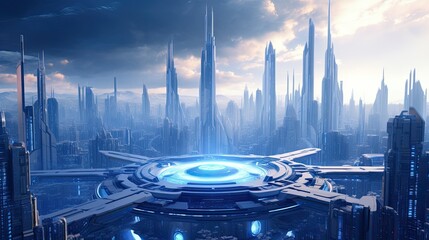 futuristic city Presentation AI