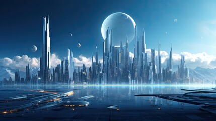 futuristic city Presentation AI