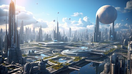 futuristic city Presentation AI