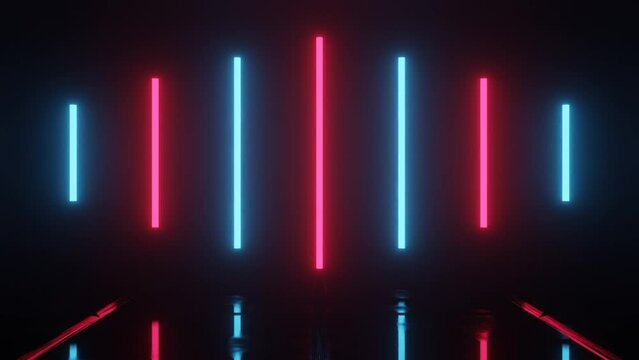 Stage loop animation with blue and red line neon elements
