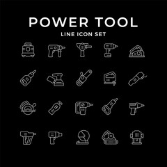 Set line icons of power tool