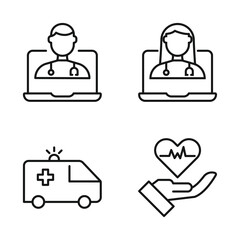 Editable Set Icon of Healthcare Medical, Vector illustration isolated on white background. using for Presentation, website or mobile app