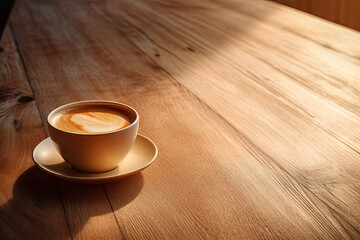 Obraz premium Coffee on the Wood Table.