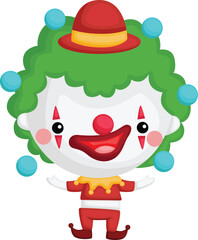 a vector of a cute clown